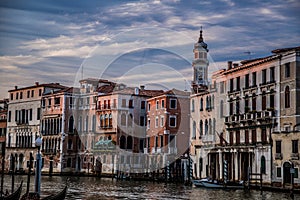 Views of streets and canals in Venice Italy