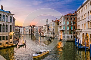 Views of streets and canals in Venice Italy