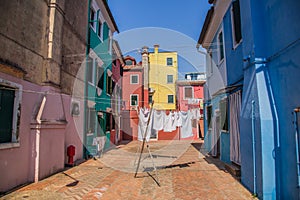 Views of streets and canals in Venice Italy