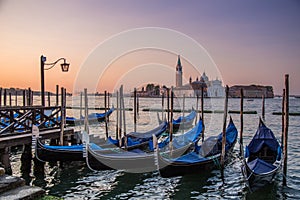 Views of streets and canals in Venice Italy