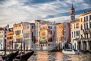 Views of streets and canals in Venice Italy