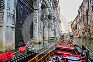 Views of streets and canals in Venice Italy