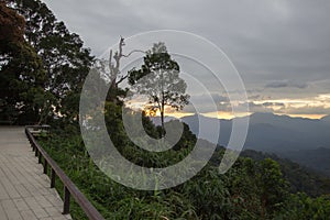 Views during sunset from Phanoen Thung Camp,Kaeng Krachan National Park,Phetchaburi Province,Thailand.