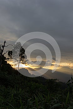 Views during sunset from Phanoen Thung Camp,Kaeng Krachan National Park,Phetchaburi Province,Thailand.