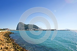Views to Gibraltar from La Linea in Spain photo