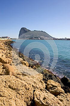 Views to Gibraltar from La Linea in Spain photo