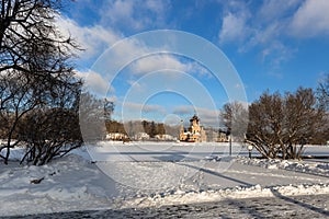 Views of Trinity Church in Ostankino, Moscow.