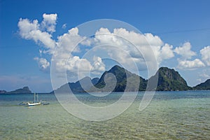 Views from a tropical beach in the Philippines