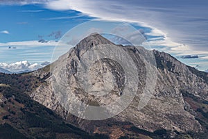 Views of Udalaitz mountain and surrounding area in the Basque Country Spain