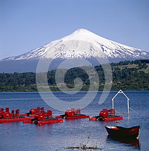 Views of Volcan Villarrica In the beautiful city of Pucon, Chile