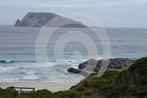 Views of the Walpole Inlet Western Australia on a cloudy day.