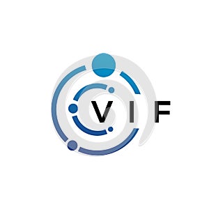 VIF letter technology logo design on white background. VIF creative initials letter IT logo concept. VIF letter design photo