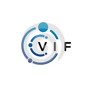 VIF letter technology logo design on white background. VIF creative initials letter IT logo concept. VIF letter design