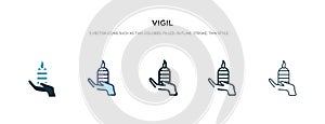 Vigil icon in different style vector illustration. two colored and black vigil vector icons designed in filled, outline, line and