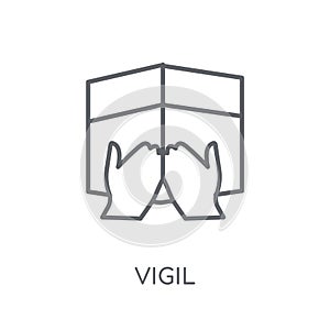 Vigil linear icon. Modern outline Vigil logo concept on white ba