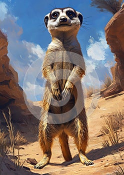Vigilant Meerkat on Desert Watch photo