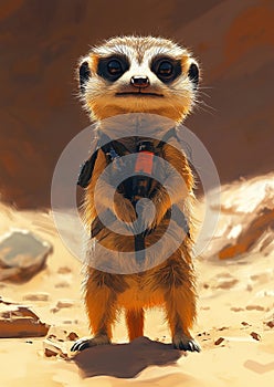 Vigilant Meerkat on Desert Watch photo