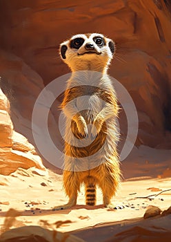 Vigilant Meerkat on Desert Watch photo