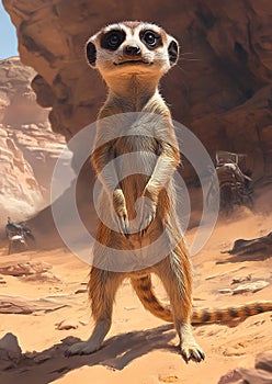 Vigilant Meerkat on Desert Watch photo