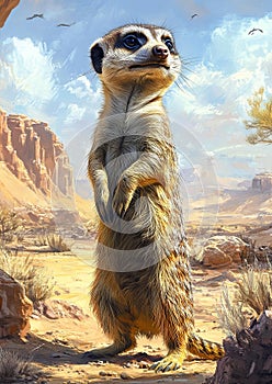 Vigilant Meerkat on Desert Watch photo