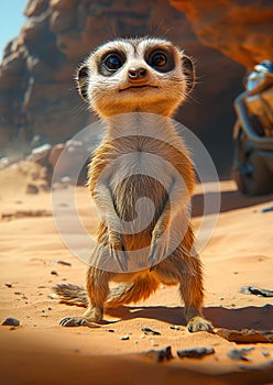 Vigilant Meerkat on Desert Watch photo