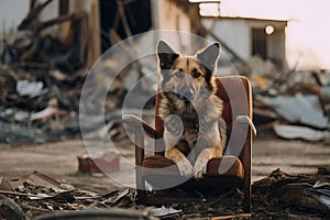 Vigilant Rescue dog. Generate Ai