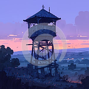 Vigilant Watchtower: A Medieval Lookout
