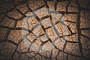 Vignette Effect Over Cracked Mud Background