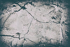 Vignette  grunge gray and cracked wall  rustic  texture