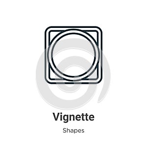 Vignette outline vector icon. Thin line black vignette icon, flat vector simple element illustration from editable shapes concept
