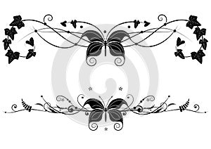 Vignette set with butterfly photo