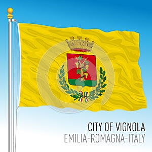 Vignola city municipal flag, Modena, Italy