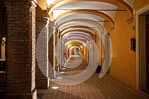 Vignola medieval center arcades and castle