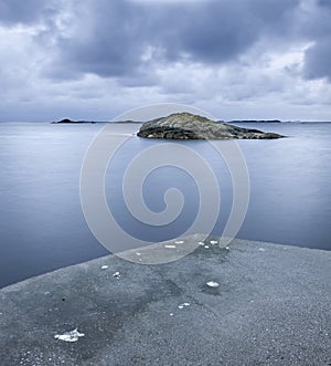 Vigra, langholmen, island, view, viewpoint, hjellholmen, soudholmen, norway, scandinavia, sea, water, breakwater, concrete, fjor