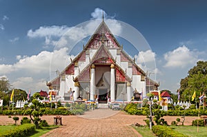 Vihara Phra Mongkhon Bophit at Ayutthaya province of Thailand