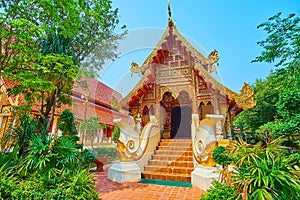 The Viharn Hall of Wat Phra Singh, Chiang Rai, Thailand