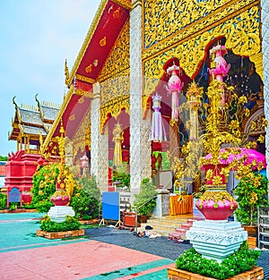 Decorado decoraciones de templo, tailandia 