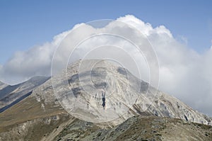 Vihren peak, the highest in the Pirin National Park, view from Muratov peak, Bulgaria, Europe