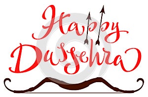 Vijaya Dashami Dussehra hindu festival. Happy Dussehra lettering text for greeting card