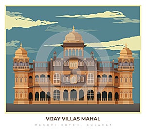 Vijaya Vilas Mahal at Mandvi - Kutch, Gujrat - Stock Illustration photo