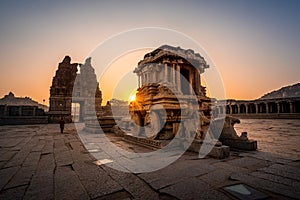 Vijaya Vitthala Temple. Beautifully carved out of a monolith rock, Hampi, Karnataka, India