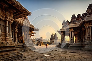 Vijaya Vitthala Temple. Beautifully carved out of a monolith rock, Hampi, Karnataka, India