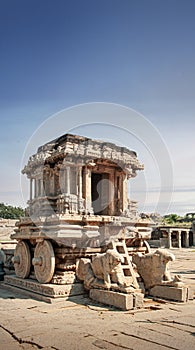Vijaya Vitthala Temple rock chariot Beautifully carved out of rock, a piece architectural marvel built by the Vijayanagar empire photo