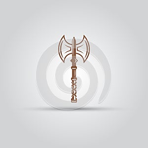 Viking double sided axe vector icon