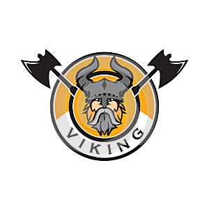 Viking emblem logo design template