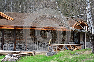 A Viking-era longhouse with oak and clay photo