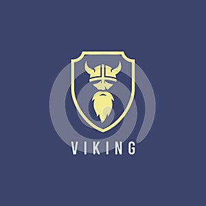 Viking Knight helmet Logo template