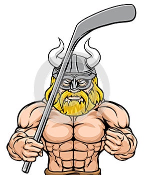 Viking Man Ice Hockey Sports Team Mascot