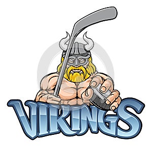 Viking Man Ice Hockey Sports Team Mascot