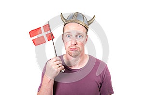 Viking man isolated helmet